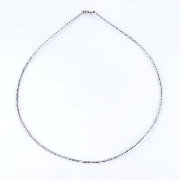 Vintage Italy Sterling Silver 925 1.6mm Diamond Cut Snake Chain Necklace 18” - Picture 2 of 5